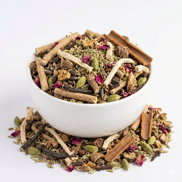 Premium Ayurvedic Vitality Mix (15+ Herbs) – Ashwagandha, Musli & Salab Panja Blend